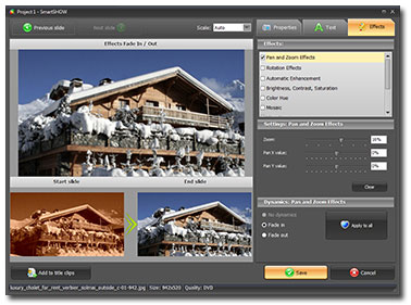 Smart Slideshow Maker - interface screenshot Smart Slideshow Maker - interface screenshot