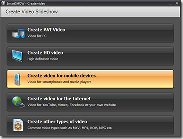 Video conversion options in SmartShow Video conversion options in SmartShow